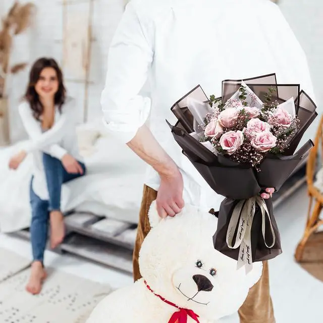 Alt view image 6 of 6 - 20 Sheet Flower Wrapping Paper-Waterproof Bouquet Paper (Translucent Black)