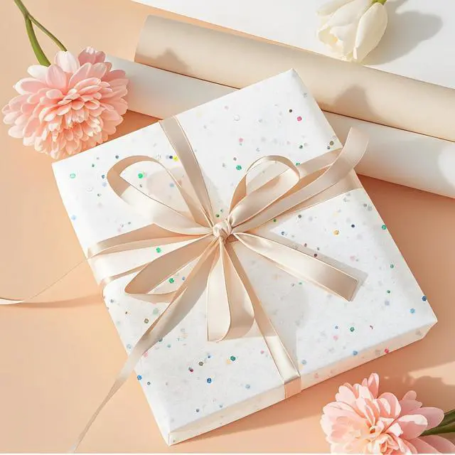 Alt view image 2 of 7 - White Glitter Tissue Paper for Gift Bags 36 Sheets 14x20 Inch - Recyclable Wrapping Paper for Weddings, Birthdays, Party & Festival Decorations DIY Craft Supplies