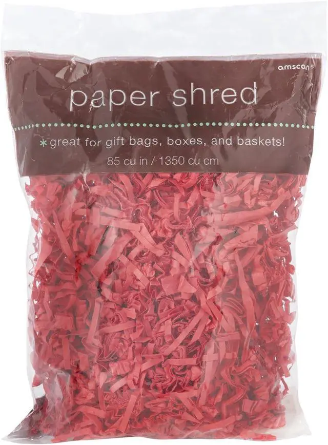 Alt view image 2 of 2 - Vibrant Red Paper Shreds - 2oz., 1 Pack - Perfect for Gift Packaging, Decorations and Craft Projects