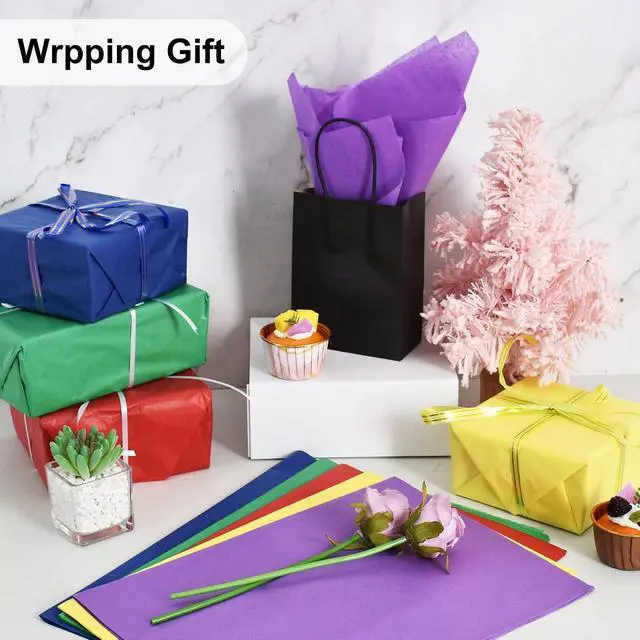 Alt view image 4 of 7 - BEISHIDA 100 Sheets Colorful Tissue Paper Bulk for Gift Wrapping Gift Bags