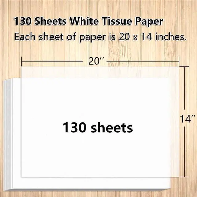 Alt view image 2 of 7 - 130 Sheets 20"x14" White Tissue Paper for Gift Bags Christmas Weddings Birthday Arts Craft Party Decoration
