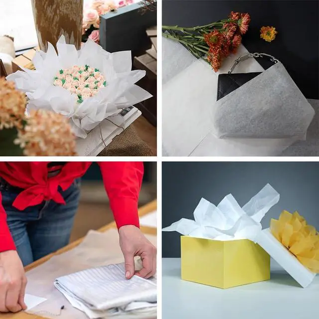 Alt view image 5 of 7 - 130 Sheets 20"x14" White Tissue Paper for Gift Bags Christmas Weddings Birthday Arts Craft Party Decoration