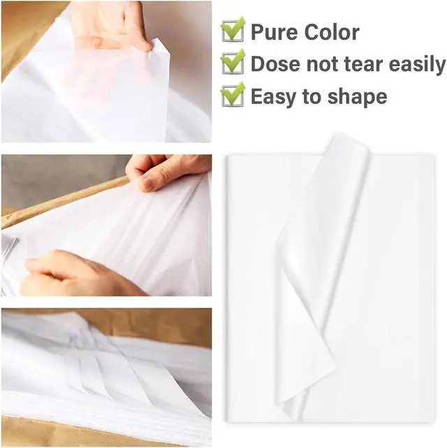 Alt view image 7 of 7 - 130 Sheets 20"x14" White Tissue Paper for Gift Bags Christmas Weddings Birthday Arts Craft Party Decoration