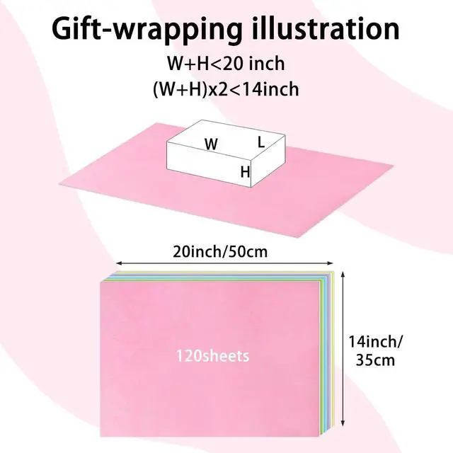Alt view image 2 of 6 - 120 Sheets 14 x 20 Inch Pastel Tissue Paper for Gift Bag Wrapping