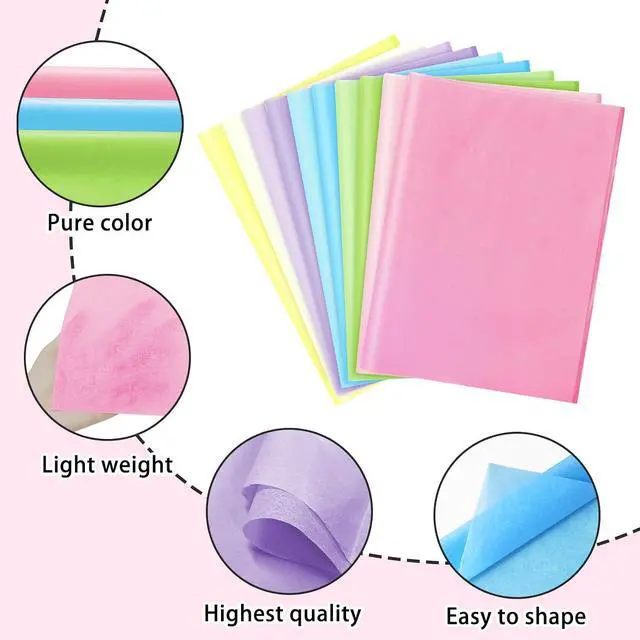 Alt view image 4 of 6 - 120 Sheets 14 x 20 Inch Pastel Tissue Paper for Gift Bag Wrapping
