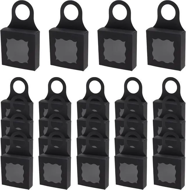 Main image of Pocoxll 25 Pcs Kraft Paper Wine Bottle Box with Visible Window