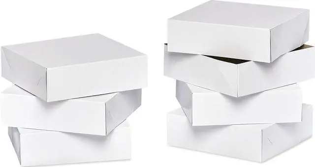 Main image of American Greetings Square White Gift Boxes with Lids, for Birthdays, Holidays and All Occasions, (6 Boxes, 9'' x 9'')
