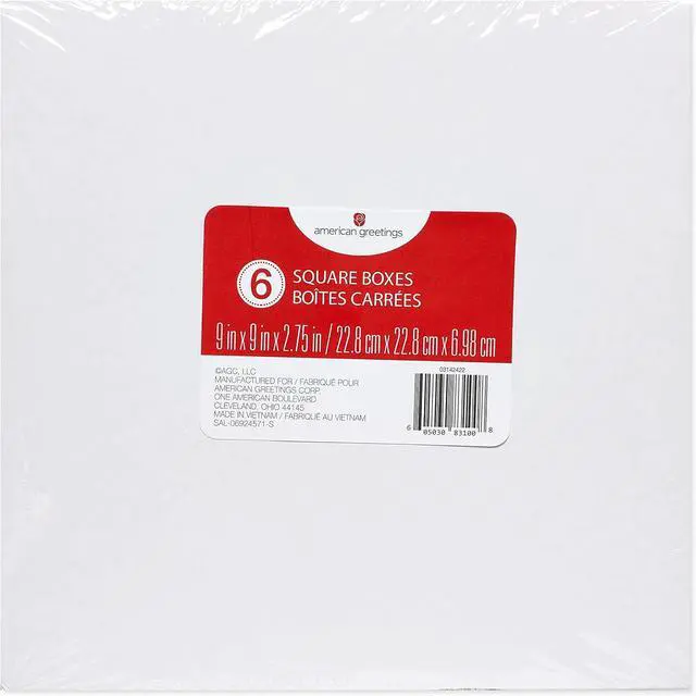 Alt view image 3 of 5 - American Greetings Square White Gift Boxes with Lids, for Birthdays, Holidays and All Occasions, (6 Boxes, 9'' x 9'')