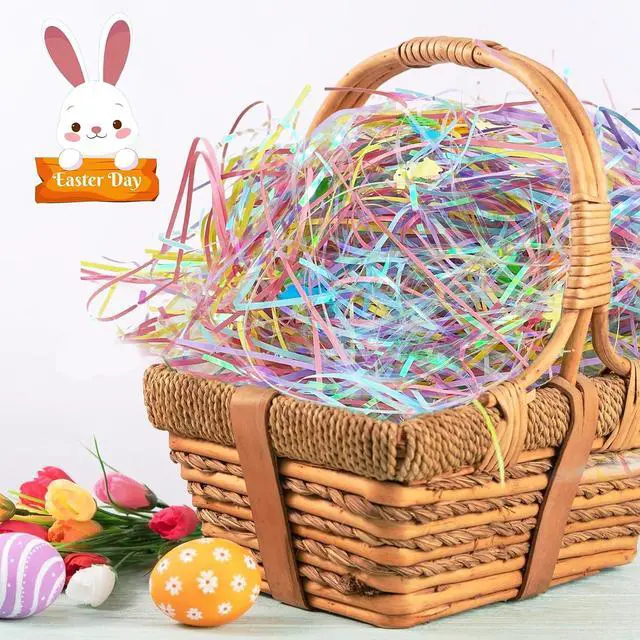 Alt view image 6 of 7 - Easter Grass Basket Filler, 200g Shred Craft Paper with Confetti for Easter Basket Filler Party Decor, Gift Box Filler (7oz)