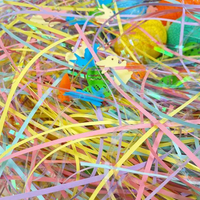 Alt view image 5 of 7 - Easter Grass Basket Filler, 200g Shred Craft Paper with Confetti for Easter Basket Filler Party Decor, Gift Box Filler (7oz)