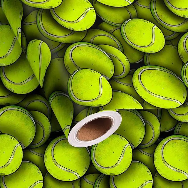 Main image of Vnaaem Tennis Wrapping Paper Roll for Kids Boys Girls - Classic Tennis Ball Design Sports Gift Wrap for Birthday Sports Holiday Parties(Total 28.5 sq.ft)