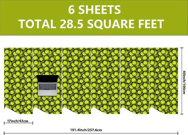 Alt view image 4 of 7 - Vnaaem Tennis Wrapping Paper Roll for Kids Boys Girls - Classic Tennis Ball Design Sports Gift Wrap for Birthday Sports Holiday Parties(Total 28.5 sq.ft)