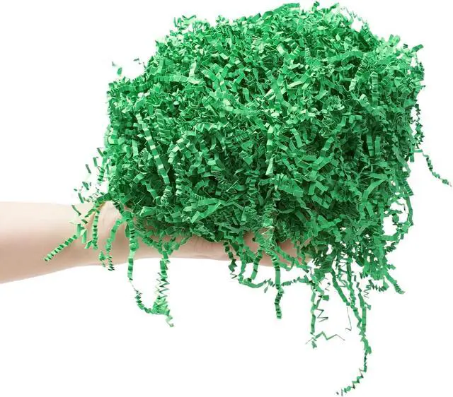 Alt view image 3 of 7 - CIPOWM 16oz Easter Grass Crinkle Cut Paper Shred, Green Raffia Paper Shred Filler Shredded Paper Grass for Gift Wrapping Craft DIY Gift Bag Box Filling Party Supply(Dark Green)