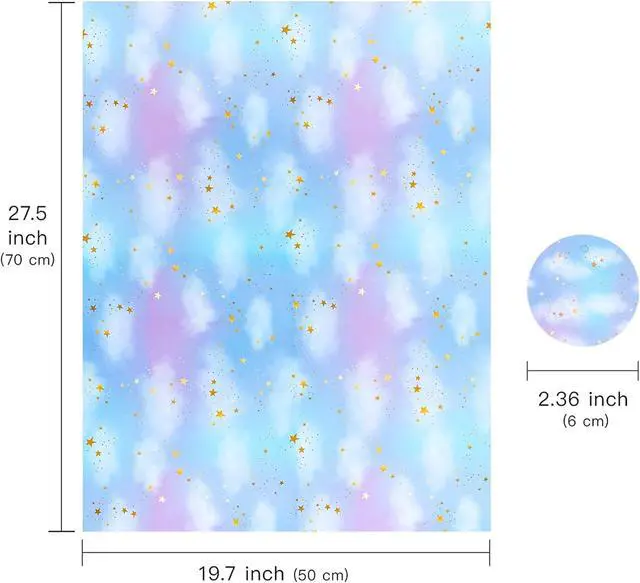 Alt view image 3 of 7 - WRAPAHOLIC Neutral Galaxy Birthday Wrapping Paper Sheet - 12 Sheets Folded Flat with 12 Gift Tags for Birthday, Baby Shower, Father's Day, Christmas - 19.7 Inch X 27.5 Inch Per Sheet