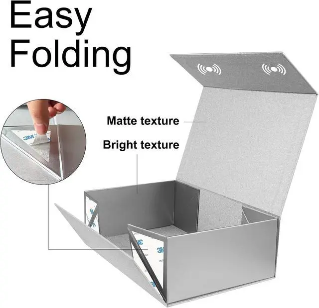 Alt view image 2 of 5 - LumyHavver Elegant Silvery Gift Box Perfect for Commemorative Gifts, Groomsmen Gifts, and All Occasions
