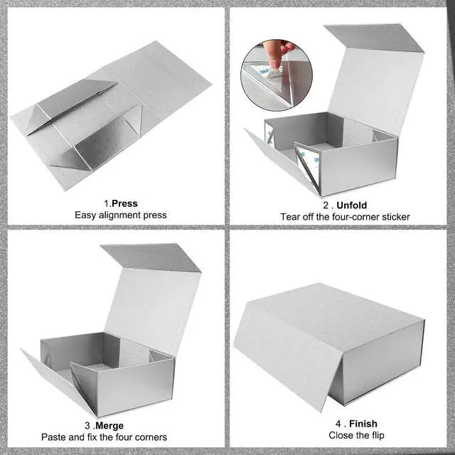 Alt view image 3 of 5 - LumyHavver Elegant Silvery Gift Box Perfect for Commemorative Gifts, Groomsmen Gifts, and All Occasions