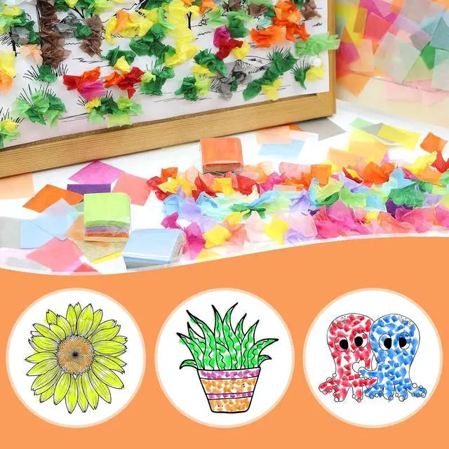 Alt view image 5 of 7 - Jyongmer 10800 PCS 1 Inch Tissue Paper Squares 36 Assorted Colors