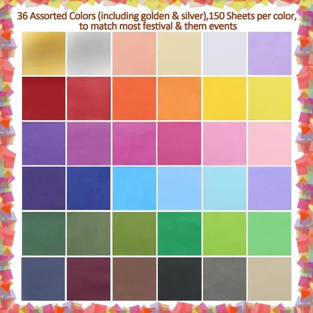 Alt view image 3 of 7 - Jyongmer 10800 PCS 1 Inch Tissue Paper Squares 36 Assorted Colors