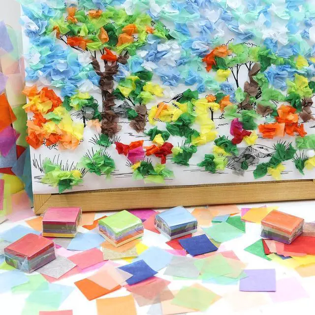 Alt view image 4 of 7 - Jyongmer 10800 PCS 1 Inch Tissue Paper Squares 36 Assorted Colors