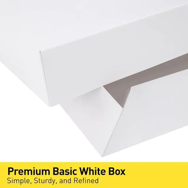 Alt view image 4 of 7 - SUNCOLOR 5 Pack White Gift Boxes with Lids, Assorted Sizes(3 Boxes 14", 2 Boxes 16") Strong Cardboard Shirt Boxes for Christmas, Birthdays, Weddings & Presents