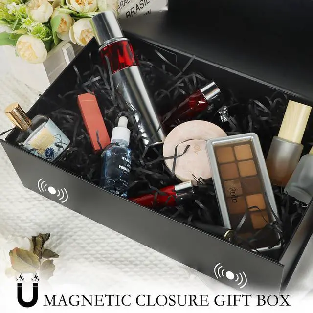 Alt view image 5 of 7 - LFBOX Black Gift Box with Magnetic Lids 1 Pack