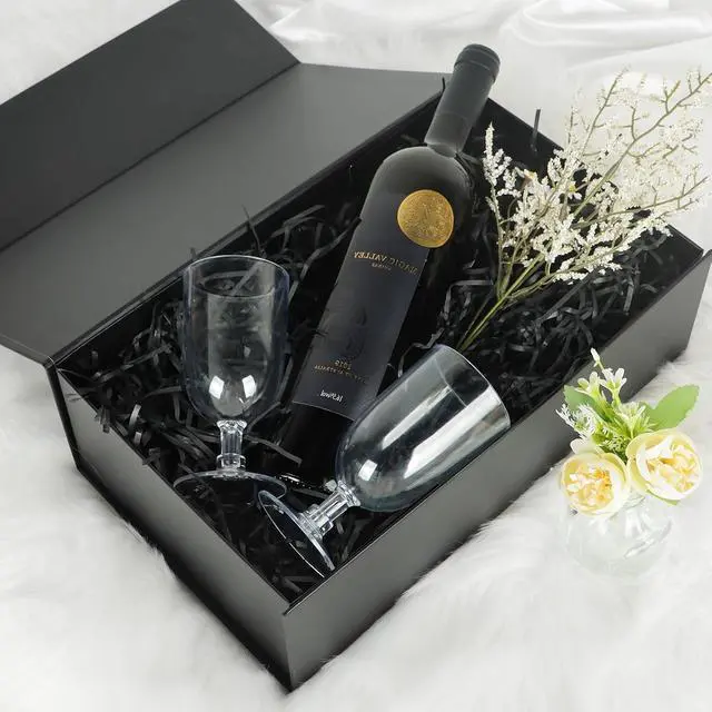 Alt view image 6 of 7 - LFBOX Black Gift Box with Magnetic Lids 1 Pack