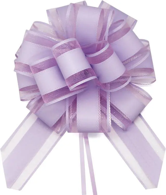 Alt view image 3 of 5 - FQTANJU 5 PCS 6 inches Light Purple Pull Bows, Bow for Gift Wrapping
