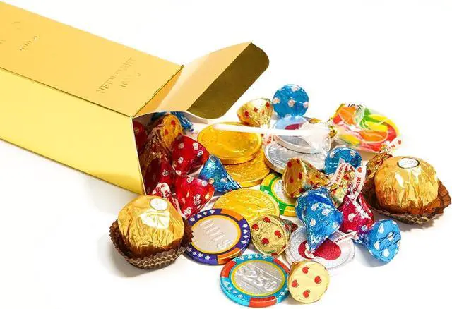 Alt view image 3 of 7 - UnicoPak 10 Pack Gold Bar Party Favor Gift Boxes Treasure Hunt Chocolate Coins Candy Boxes Treat Boxes for Pirate Casino Golden Birthday Money Gifts Themed Party