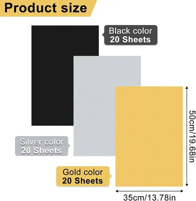 Alt view image 3 of 7 - NEBURORA 60 Sheets Multicolor Tissue Paper Black Gold Silver 3 Colors