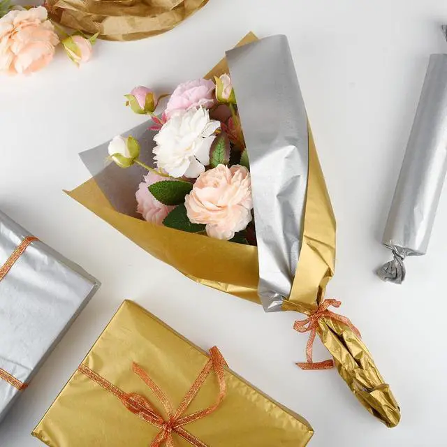 Alt view image 7 of 7 - NEBURORA 60 Sheets Multicolor Tissue Paper Black Gold Silver 3 Colors