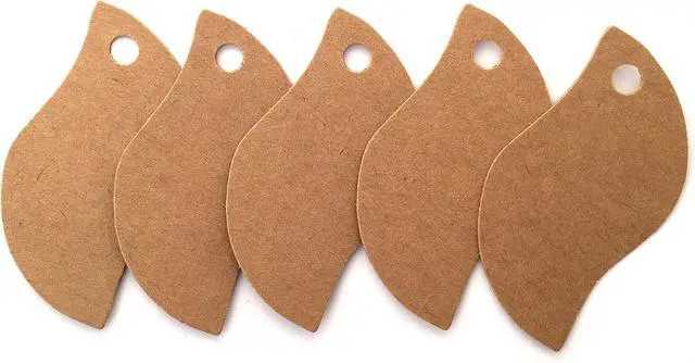 Alt view image 2 of 3 - LWR CRAFTS 100 Hang Tags Leaf with Jute Twines 100ft (1 13/16" x 1 3/16", Kraft)