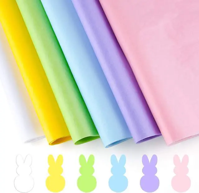 Main image of CHRORINE 60 Sheets Easter Tissue Paper Multicolor Gift Wrapping Paper Art Paper Crafts for DIY Gift Easter Birthday Wedding Holiday Crafts Decor