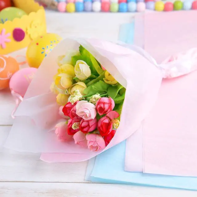 Alt view image 6 of 7 - CHRORINE 60 Sheets Easter Tissue Paper Multicolor Gift Wrapping Paper Art Paper Crafts for DIY Gift Easter Birthday Wedding Holiday Crafts Decor