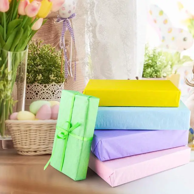 Alt view image 7 of 7 - CHRORINE 60 Sheets Easter Tissue Paper Multicolor Gift Wrapping Paper Art Paper Crafts for DIY Gift Easter Birthday Wedding Holiday Crafts Decor