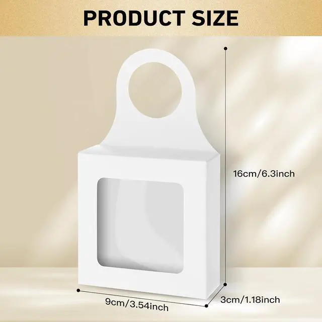 Alt view image 2 of 7 - Paper Wine Bottle Box 10 Pcs with Window and Handles Hanging Foldable Gift