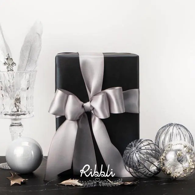 Alt view image 4 of 5 - Ribbli Black Metallic Wrapping Paper Matte Black Solid Color Paper Perfect for Birthday Christmas Baby Shower Wedding Valentine's Day- 17Inch x 394Inch(33Feet)