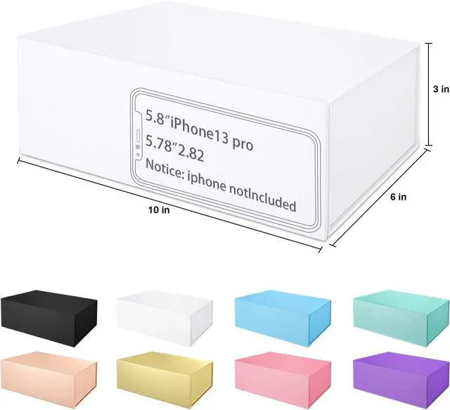 Alt view image 2 of 7 - White Gift Box 10" x 6" x 3", Magnetic Closure Lid Gift Boxes for Presents