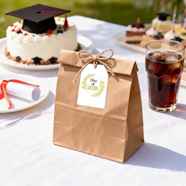 Alt view image 4 of 7 - Joycraft Graduation Gift Tags, 50Pcs Congrats Grad Tags with String, 3.3x2.1 in Class of 2026 Gift Wrap Hangtags, White Personalized Paper Labels for Graduation Ceremonies Party Favors Decor