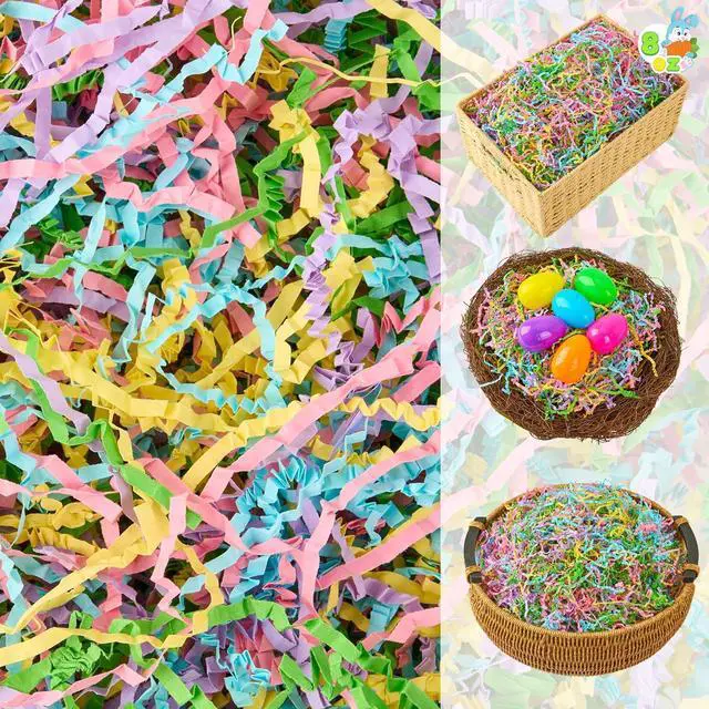 Main image of JOYIN 8 oz Easter Grass Shredded Paper, Recyclable Paper Grass, Shred Raffia Crinkle Cut for Basket Filler Stuffers, Easter Egg Hunt Crafts Decor, Party Favors, Box Bags Gift Wrapping Decoration