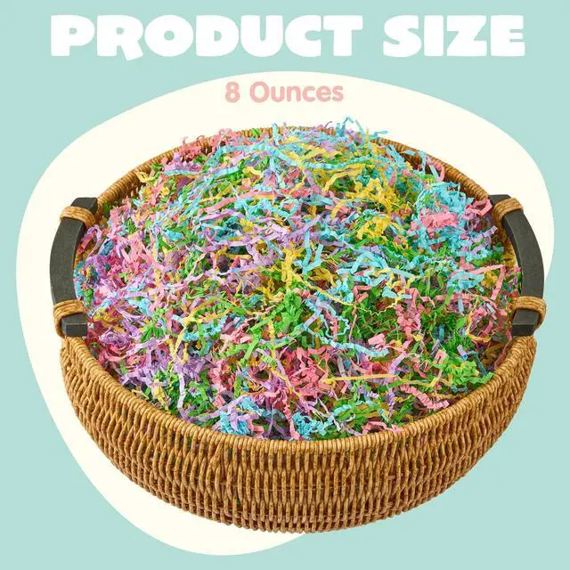Alt view image 2 of 7 - JOYIN 8 oz Easter Grass Shredded Paper, Recyclable Paper Grass, Shred Raffia Crinkle Cut for Basket Filler Stuffers, Easter Egg Hunt Crafts Decor, Party Favors, Box Bags Gift Wrapping Decoration