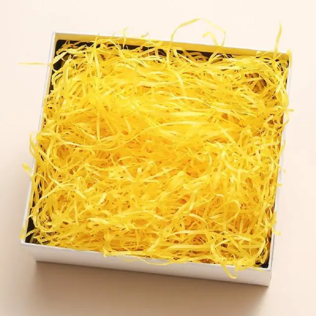 Alt view image 2 of 4 - Ankelesz Easter Basket Filler Paper Shred, Shredded Grass Stuffer Crinkle Confetti Raffia Paper Gift Box Filler for DIY Gift Wrapping (Yellow)