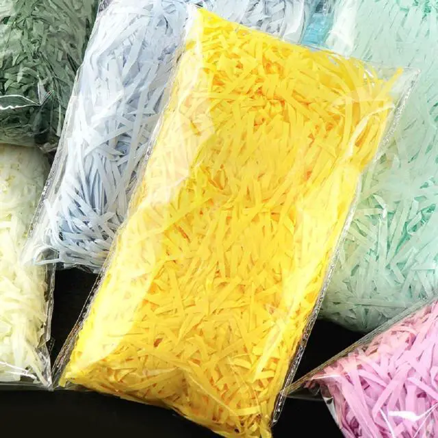 Alt view image 3 of 4 - Ankelesz Easter Basket Filler Paper Shred, Shredded Grass Stuffer Crinkle Confetti Raffia Paper Gift Box Filler for DIY Gift Wrapping (Yellow)