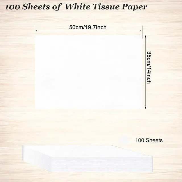 Alt view image 4 of 7 - 100 Sheets White Tissue Paper Artdly 14 x 20 Inches Recyclable White Wrapping Paper Bulk for Weddings Birthday DIY Project Festival Wrapping Crafts Decor