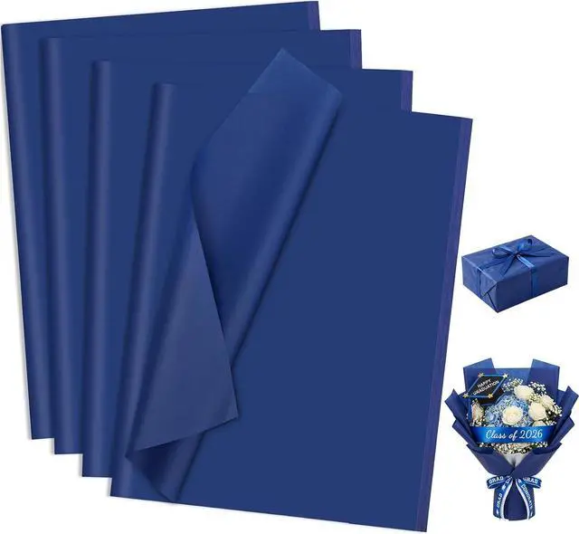 Main image of woric 160 Sheets Navy Tissue Paper for Gift Bags 20 X 14 Inches
