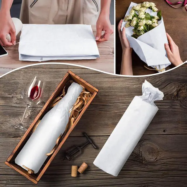 Alt view image 6 of 7 - 100 Sheets White Tissue Paper Artdly 14 x 20 Inches Recyclable White Wrapping Paper Bulk for Weddings Birthday DIY Project Festival Wrapping Crafts Decor