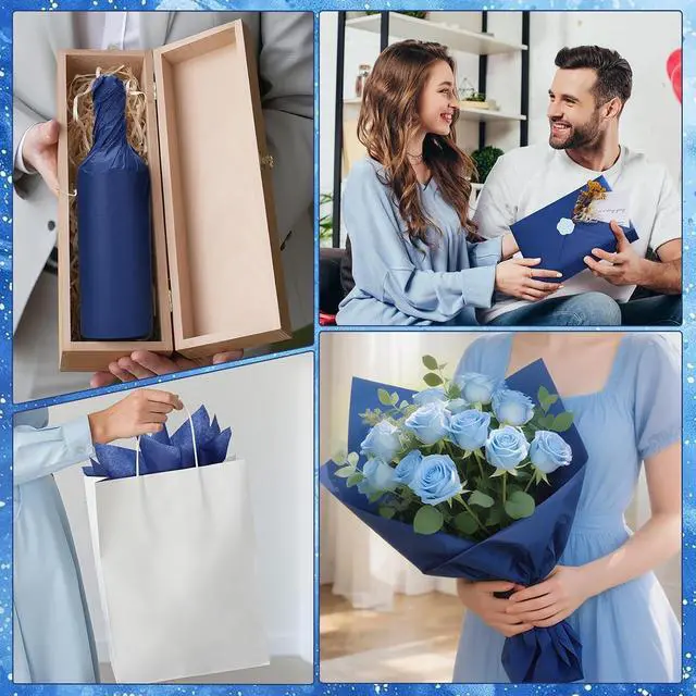 Alt view image 6 of 7 - woric 160 Sheets Navy Tissue Paper for Gift Bags 20 X 14 Inches