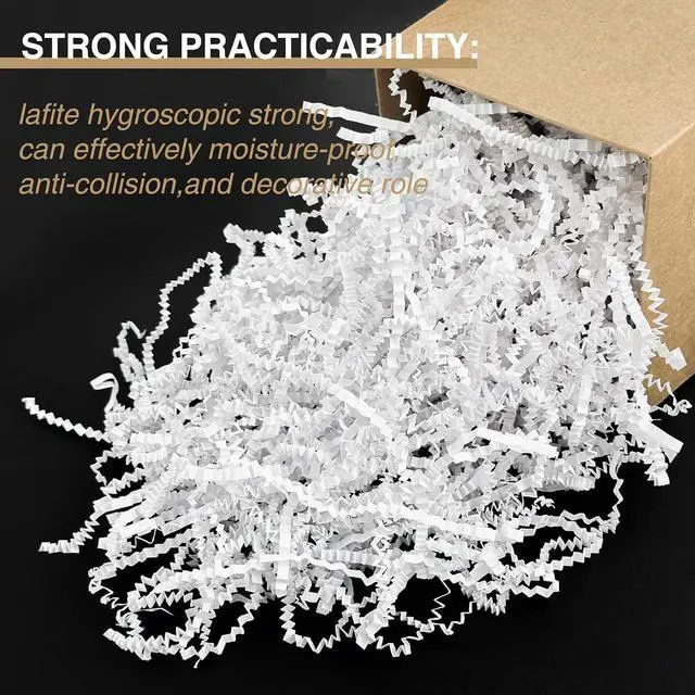 Alt view image 4 of 6 - 1LB Crinkle Cut Paper Shred Filler for Gift Box Bag and Basket On Holidays (White)