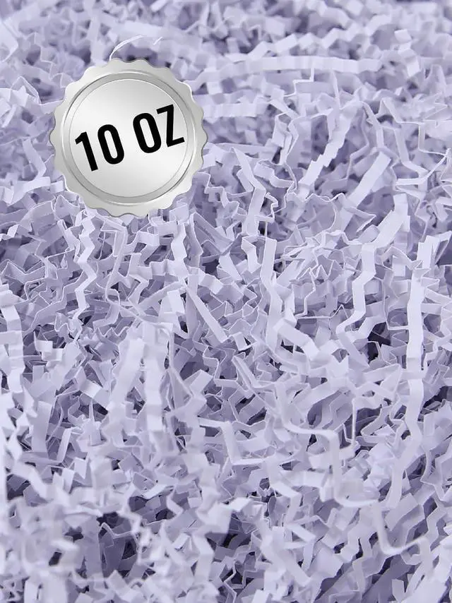 Main image of Smilco Crinkle Paper Filler, 10OZ - Ideal for Gift Baskets, Boxes (Christmas, Weddings, Birthdays) - Crinkle Cut & Shredded for Wrapping, Crafts (White)