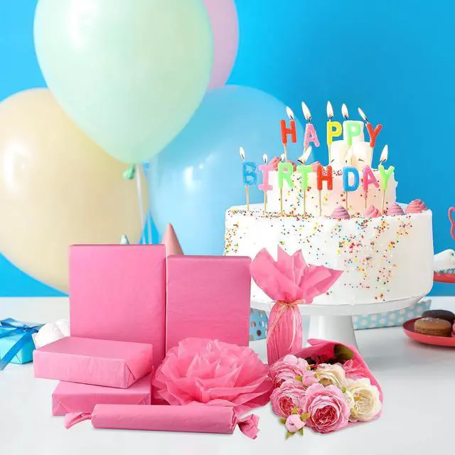 Alt view image 4 of 6 - NEBURORA 100 Sheets Pink Wrapping Tissue Paper Gift Bag Decorative