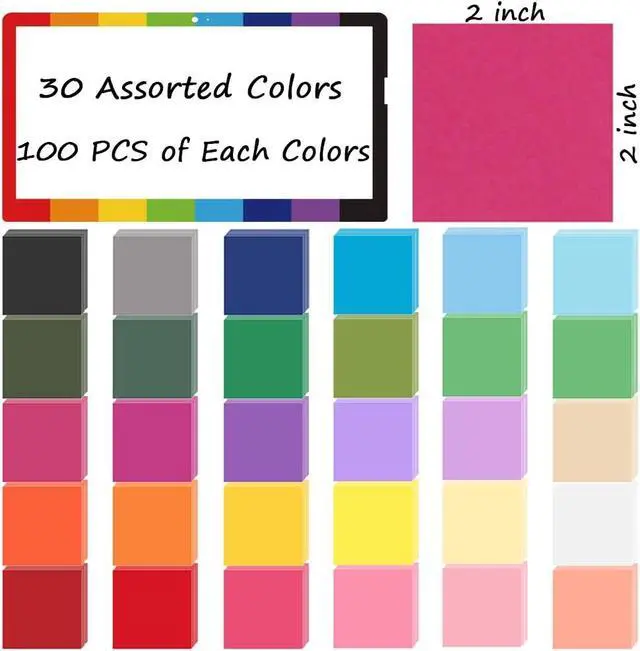 Alt view image 3 of 7 - 3000 Pcs Tissue Paper Squares 2 Inch x 2 inch Rainbow Tissue Mosaic Squares for Arts Crafts DIY Projects Scrunch Art Classroom Activities and More- 30 Assorted Colors